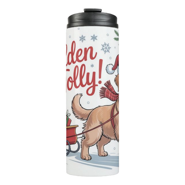 Termo Golden Retriever Christmas Golden & Jolly Holiday  (Anverso)