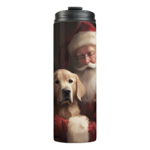 Termo Golden Retriever Con Navidades De Santa Clause