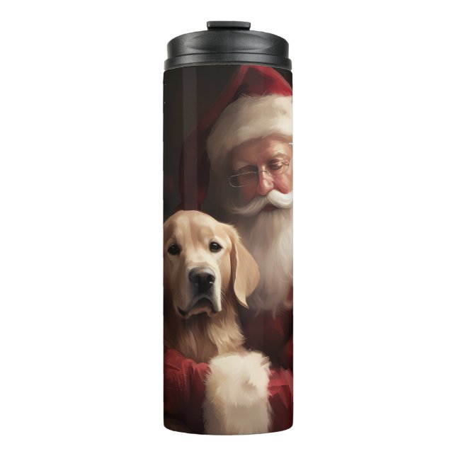 Termo Golden Retriever Con Navidades De Santa Clause (Anverso)