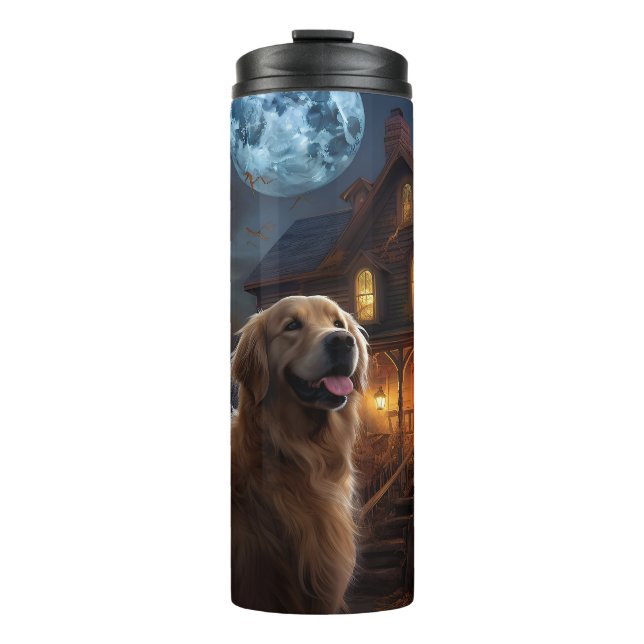 Termo Golden Retriever Halloween Aterrador (Anverso)