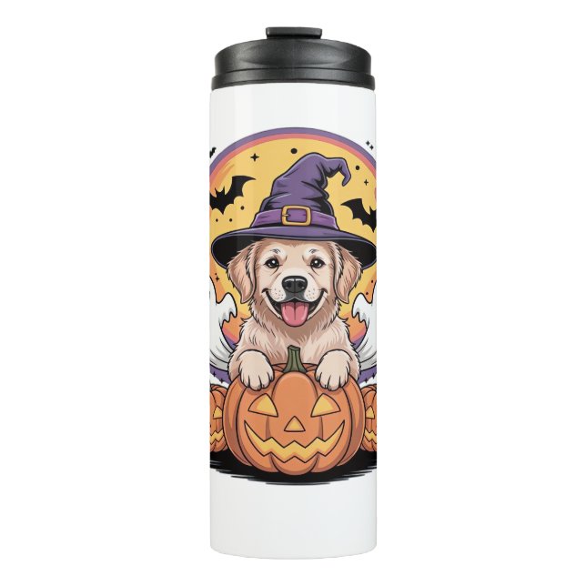 Termo Golden Retriever Halloween Witch Dog Classic T-Shi (Anverso)