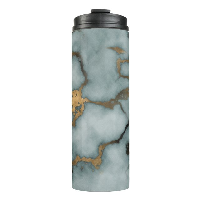 Termo Golden Vein Marble  Ocean Mist Thermal Tumbler (Anverso)