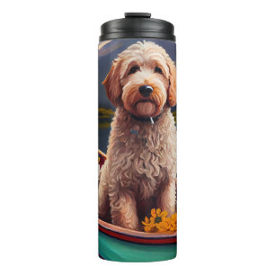 Termo Goldendoodle en una paleta: Una aventura escénica
