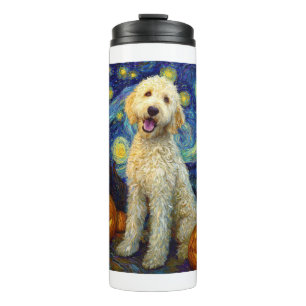 Termo Goldendoodle Perro Lindo Halloween Jack O Lantern