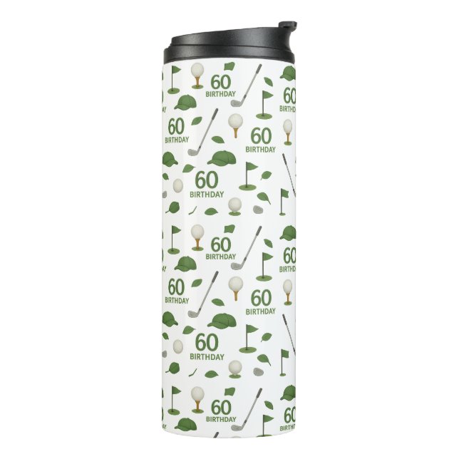 Termo Golf 60 cumpleaños para golfista con balón y tee (Rotado hacia la izquierda)