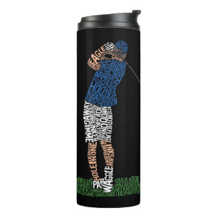 Termo Golfer Golf Golf Golf Typography Thermal Tumbler