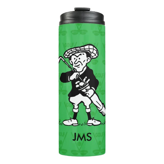 Termo Golfista personalizado del dibujo animado del golf (Anverso)