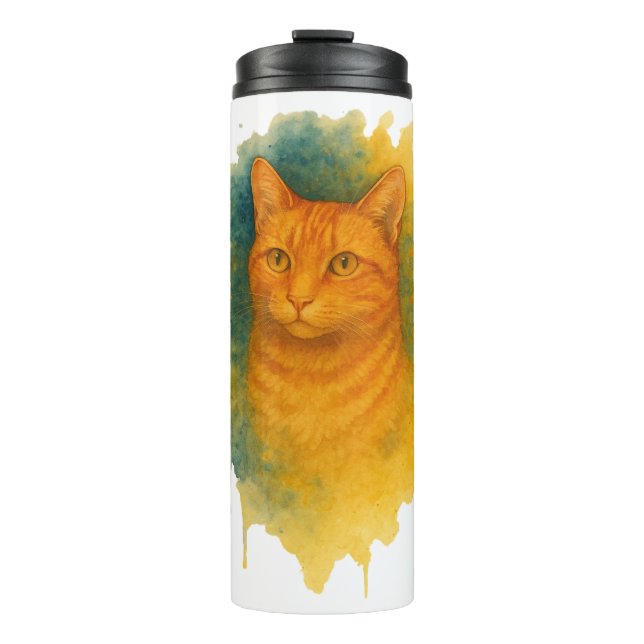 Termo Golpe dorado: Camiseta para gato acuático (Anverso)