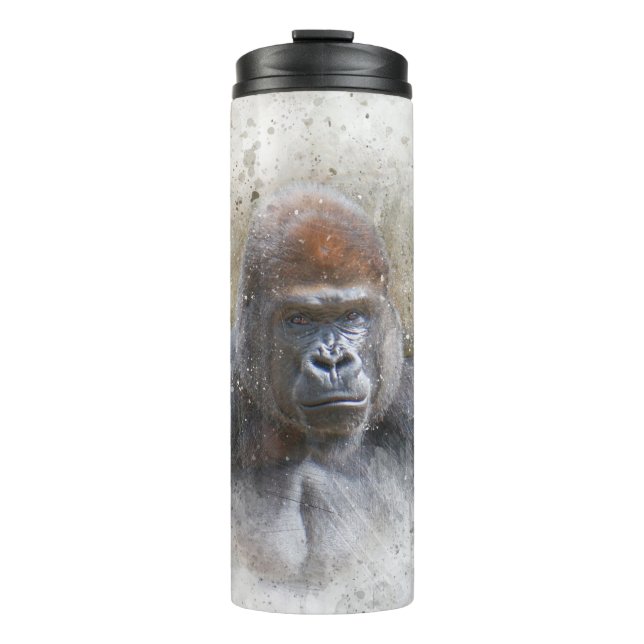 Termo Gorilla Face Retrato de Agua Moderna (Anverso)