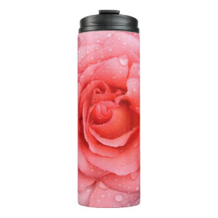 Termo Gotas de Agua de Rosa Rosa Romántica