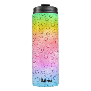 Termo Gotas de lluvia arcoiris modernas