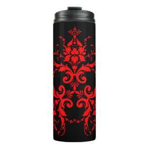 Termo Gótico Rojo Romántico y Elegante Damasco Vintage