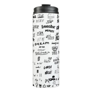 Termo Grabado a mano, colección de doodles de tipografía