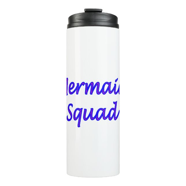 Termo Grabado de escuadrón de sirena morado/rosa (Anverso)