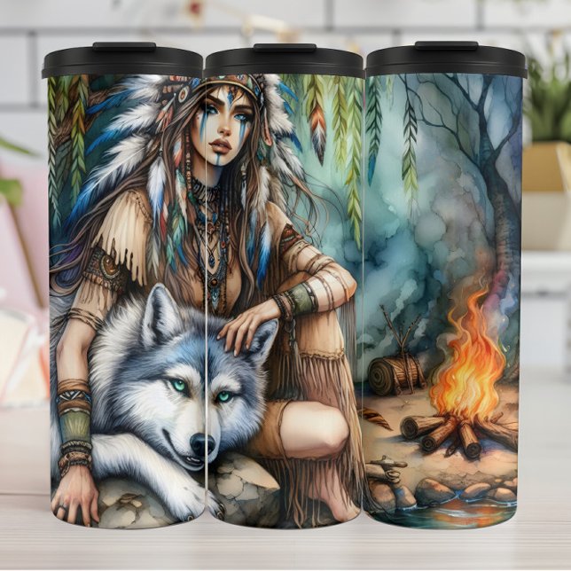 Termo Gracia Nativa, Espíritu Lobo, Noche Firelit. (Subido por el creador)