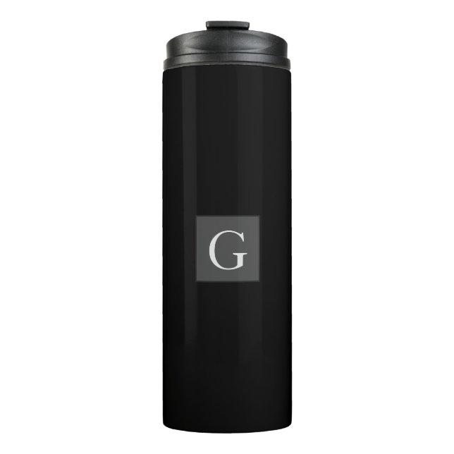 Termo Gracias Groomsman Best Man Monogram Black Gift (Anverso)