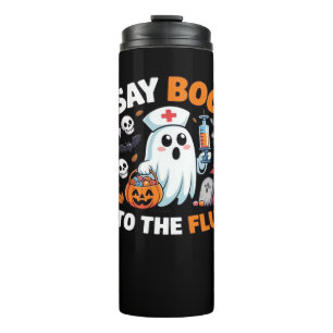 Termo Graciosa enfermera fantasma de Halloween camiseta 