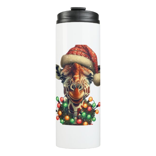 Termo Graciosa Giraffe Retro Amante de la vida navideña  (Anverso)