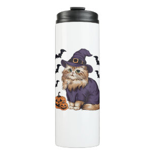 Termo Gracioso Bat de Calabaza Bruja Costume Gato Persa