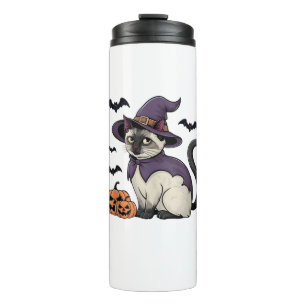 Termo Gracioso bote de calabaza de bruja disfraz gato ta