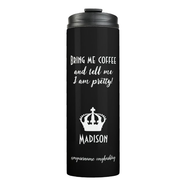 Termo Gracioso Café Estilo de nombre personalizado (Anverso)
