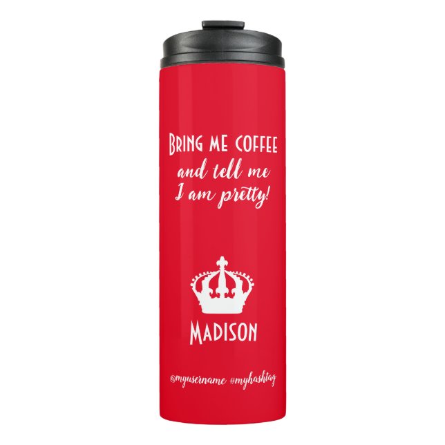 Termo Gracioso Café Estilo de nombre personalizado (Anverso)