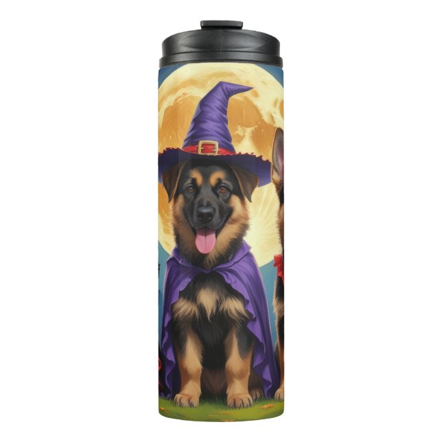 Termo Gracioso calabaza Halloween de los perros pastores (Anverso)
