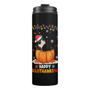 Termo Gracioso Gato De Tuxedo En Calabaza Feliz Hallotha