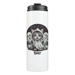 Termo Gracioso gato fantasma Boo Halloween animal fantas