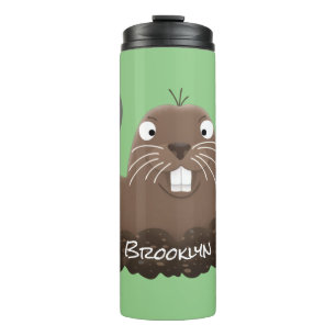 Termo Gracioso gopher digging personalizado ilustracion