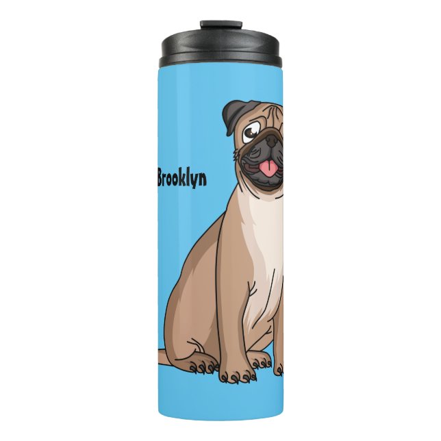 Termo Gracioso ilustracion de personalizado de perro de  (Anverso)