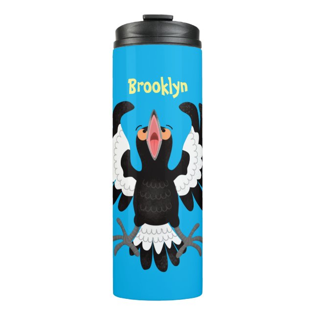 Termo Gracioso ilustracion de personalizado magpie austr (Anverso)