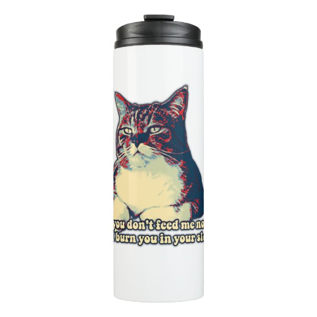 Termo Gracioso meme de gatos gruñón para dueños de gatit (Anverso)