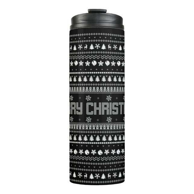 Termo Gracioso patrón de Navidad de Ugly Merry (Anverso)