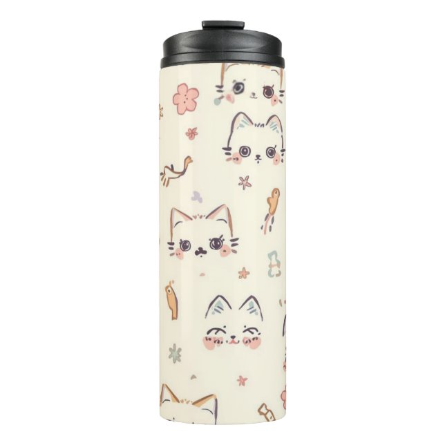 Termo Gracioso patrón de Personalizado Cat Meow (Anverso)