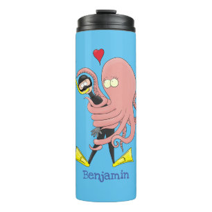 Termo Gracioso pulpo abrazos buceo humor personalizado