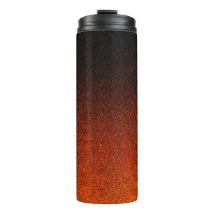 Termo Gradiente Naranja de caída y Purpurina negro