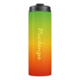 Termo Gradiente Rojo Amarillo Verde Tropical con Tu Nomb