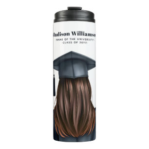 Termo Graduación moderna personalizada Graduada mujer