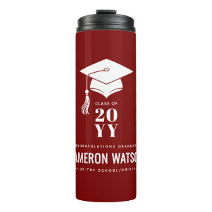 Termo Graduación Personalizada con Gorro Moderno y Borla