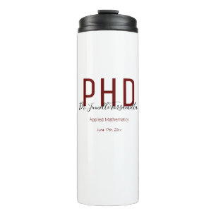 Termo Graduado Keepsake Burgundy Black Name Degree PhD