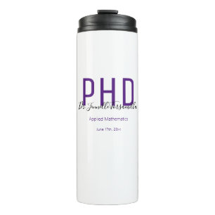 Termo Graduado Keepsake Purple Name Degree PhD