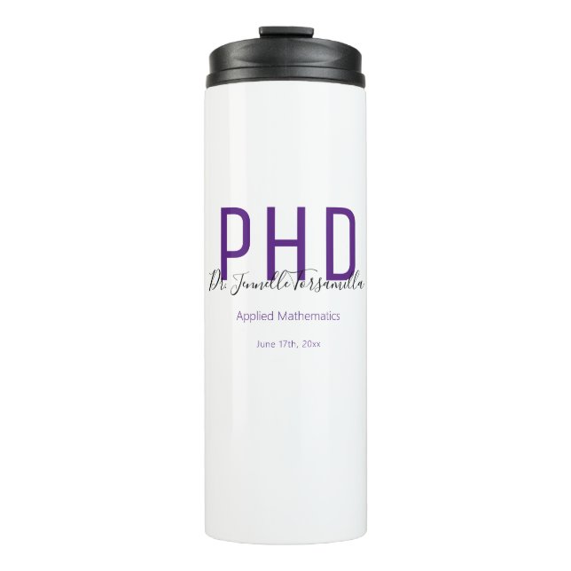 Termo Graduado Keepsake Purple Name Degree PhD (Anverso)