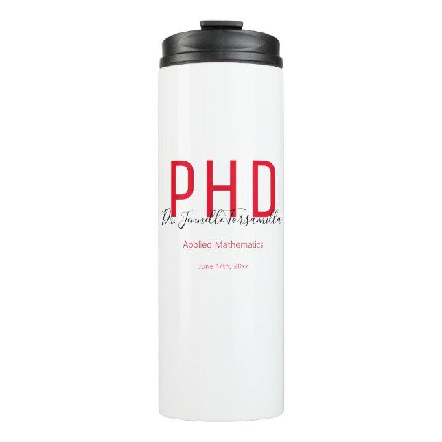 Termo Graduado Keepsake Red Black Name Degree PhD (Anverso)