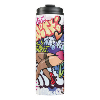 Termo Graffiti ilustracion con letras de graffiti callej