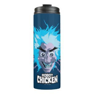 Termo Gráfica de la cabeza del científico del pollo robo