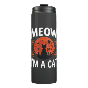 Termo Gráfica de silueta de gato divertido de Halloween 