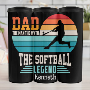 Termo Gráfico de la leyenda del softbol de papá