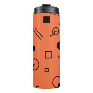 Termo gráfico Memphis naranja, divertido, de moda y geom