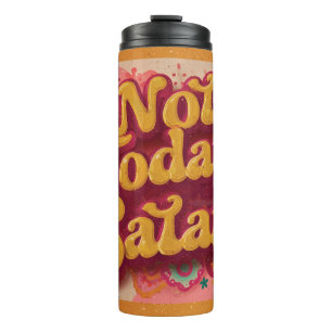 Termo Gráfico psicodélico audaz retro 70